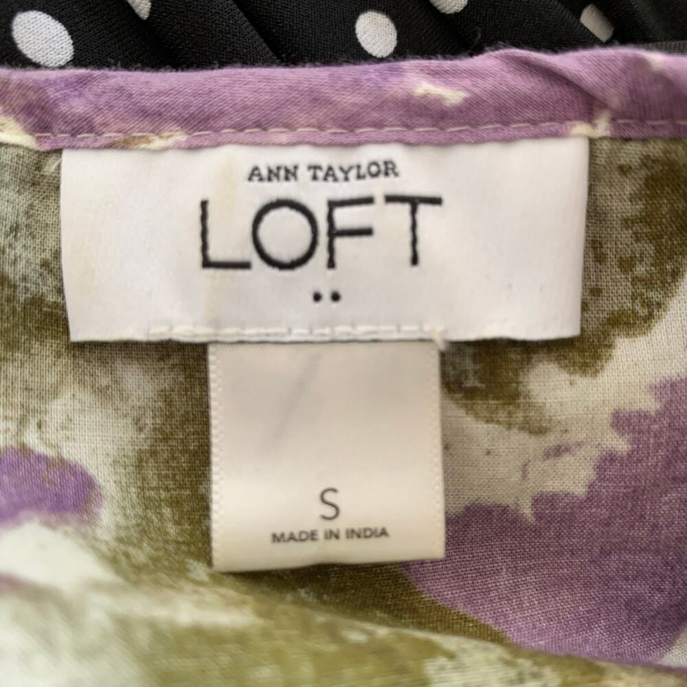 Loft Women Floral Ruffle Sleeveless Wrap Blouse Top Purple Spring Purple Small - Picture 3 of 5